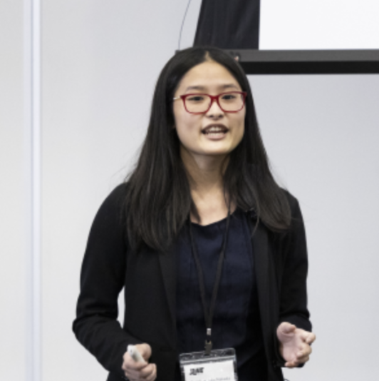 Carolina Yuka Nakada speaking during the competition